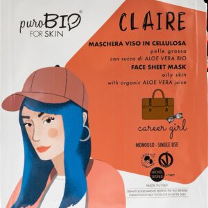 CLAIRE Career Girl Tuchmaske für fettige Haut - PuroBio