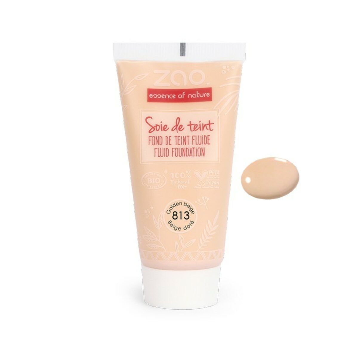 Fondotinta fluido 813 Beige dorato - Zao Organic - Cosmetici bio, naturale  e make up di qualità