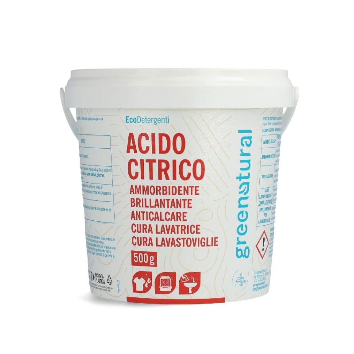 Acido Citrico secchiello 500gr - Greenatural - Cosmetici bio, naturale e  make up di qualità